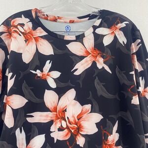 5Fin Lily Dolphin Print Top 3/4 Sleeve Performance Tech Fishing Swim‎ XL UPF